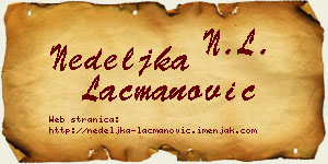 Nedeljka Lacmanović vizit kartica